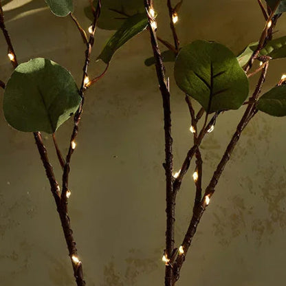 Keramikvase LED Weidenzweiglampe Deko Innendekoration