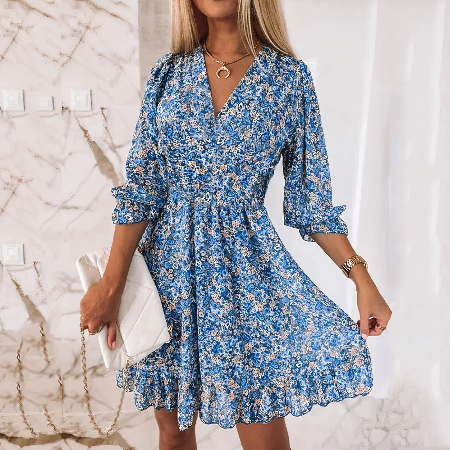 Norvielle Damen Boho Sommerkleid