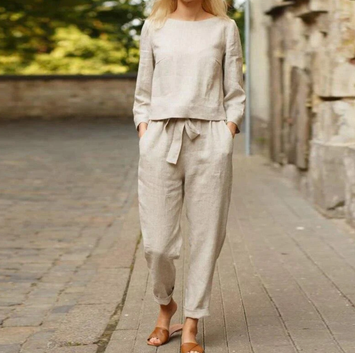 Norvielle Damen Sommerkleid-Set Baumwolle - Norvielle