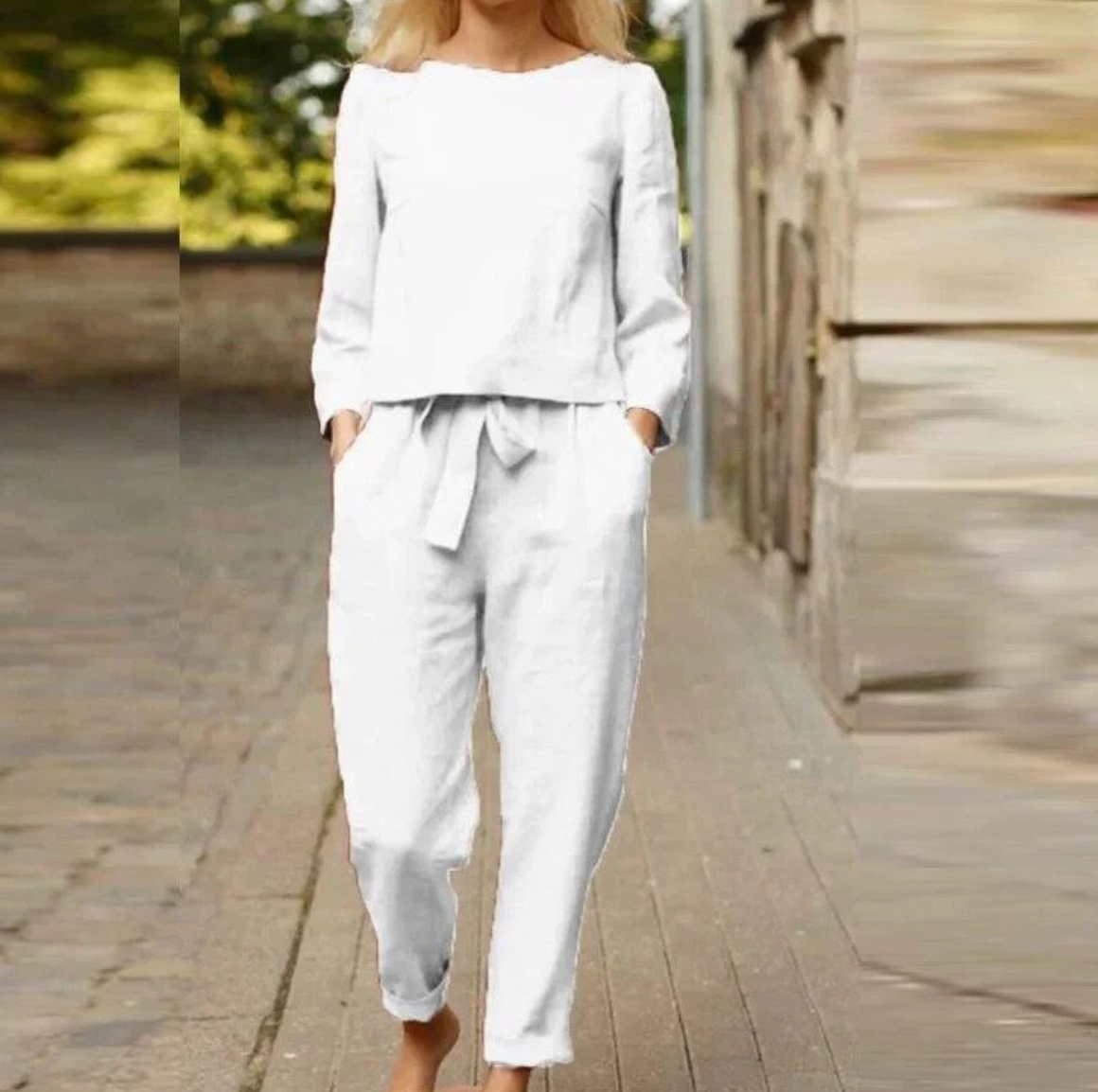 Norvielle Damen Sommerkleid-Set Baumwolle