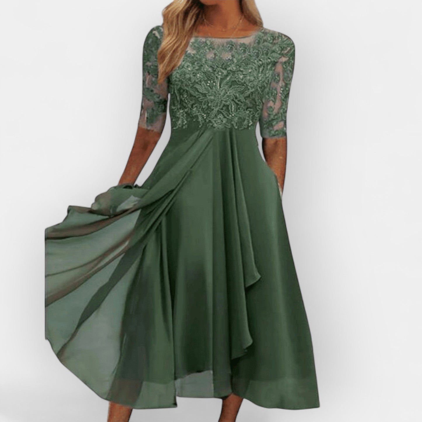 Damen Midi Kleid Festlich