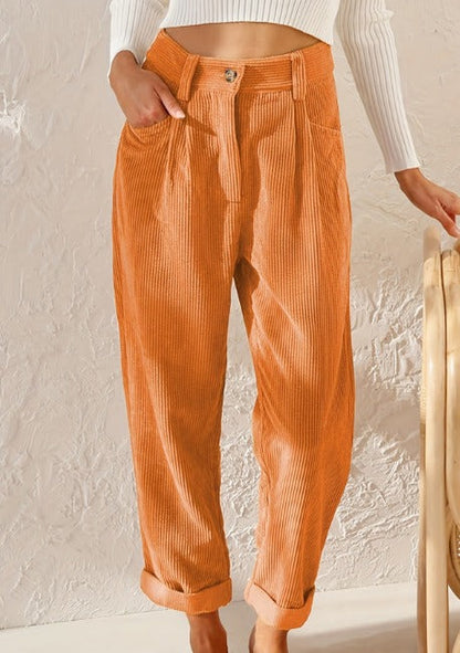 Damen Sommerhose Hochbund Weites Bein