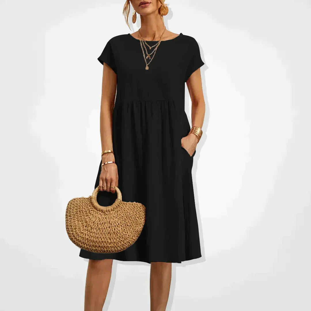 Norvielle Damen Sommerkleid Elegant Fließend - Norvielle
