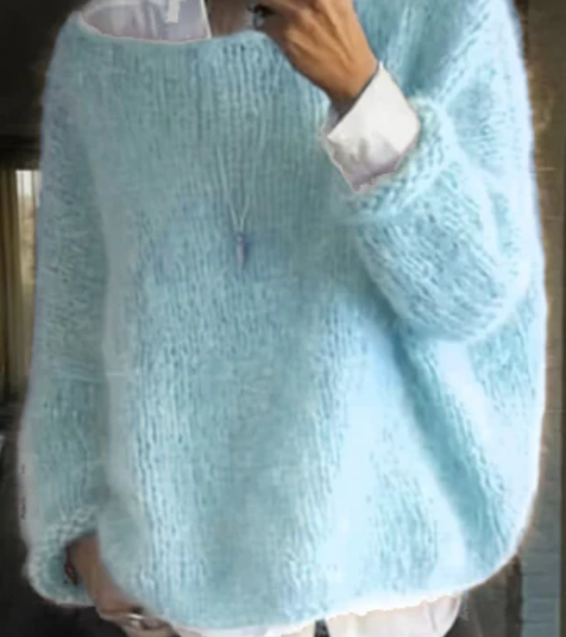 Damen Oversize Strickpullover Weich Gemütlich