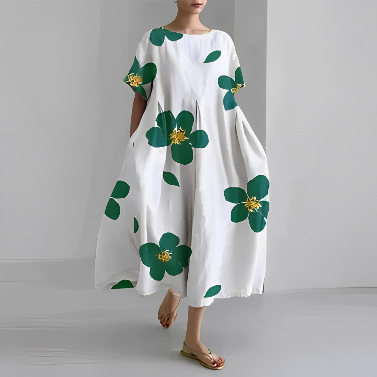 Norvielle Damen Blumenkleid Boho-Stil