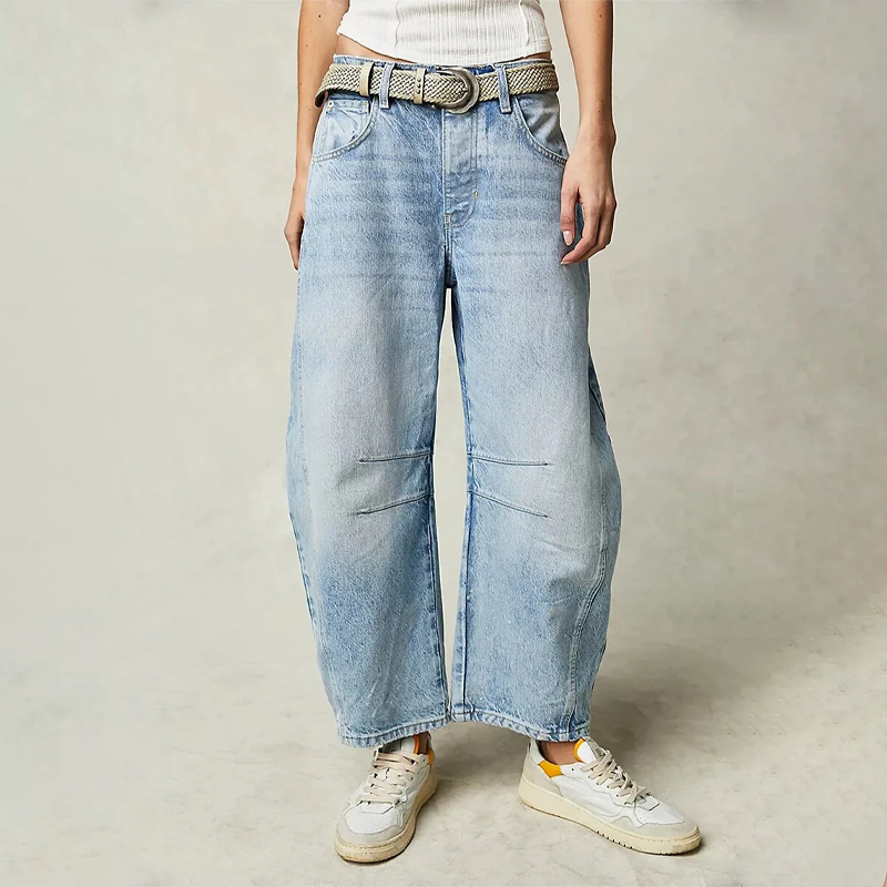 Damen Baggy Jeans Bequem