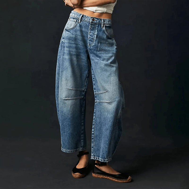 Damen High-Waist-Jeans Locker Passform
