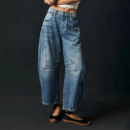 Damen High-Waist-Jeans Locker Passform