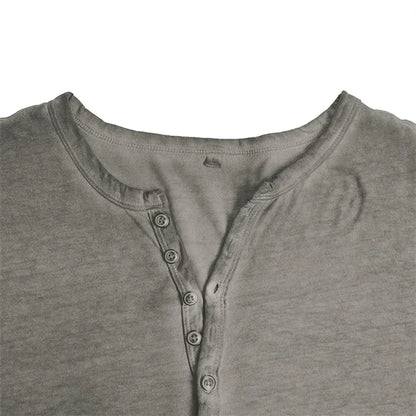 Langarm-T-Shirt – Halbknopfleiste – Pullover – Henley-Shirt – Herrenhemd-Chaps Herrenmode