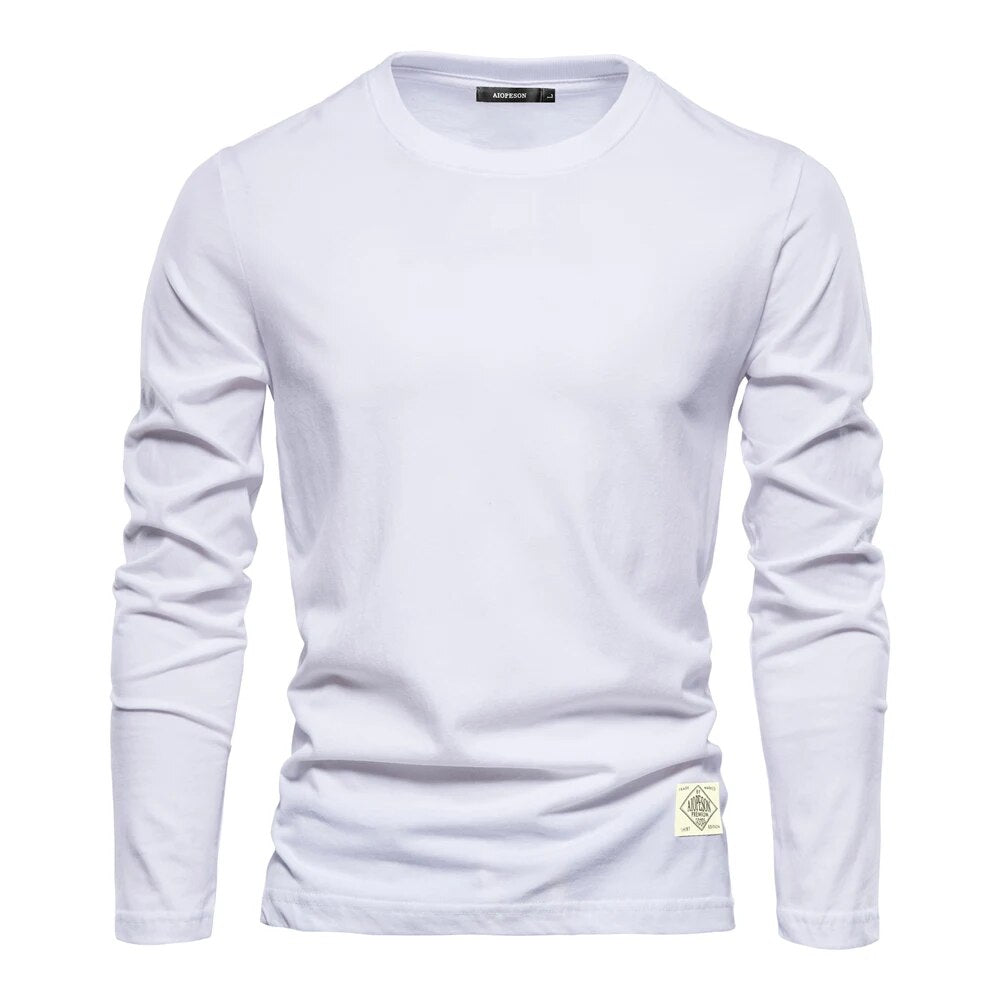 Herren Langarm-T-Shirt Rundhalsausschnitt Einfarbig - Norvielle