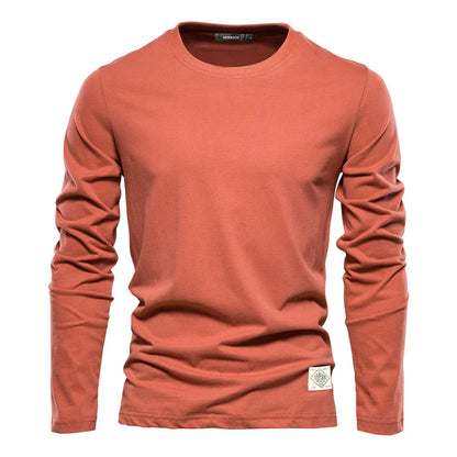 Langarm-T-Shirt | Rundhalsausschnitt | Einfarbig | Langarm-Weste | Herrenbekleidung-Chaps Herrenmode