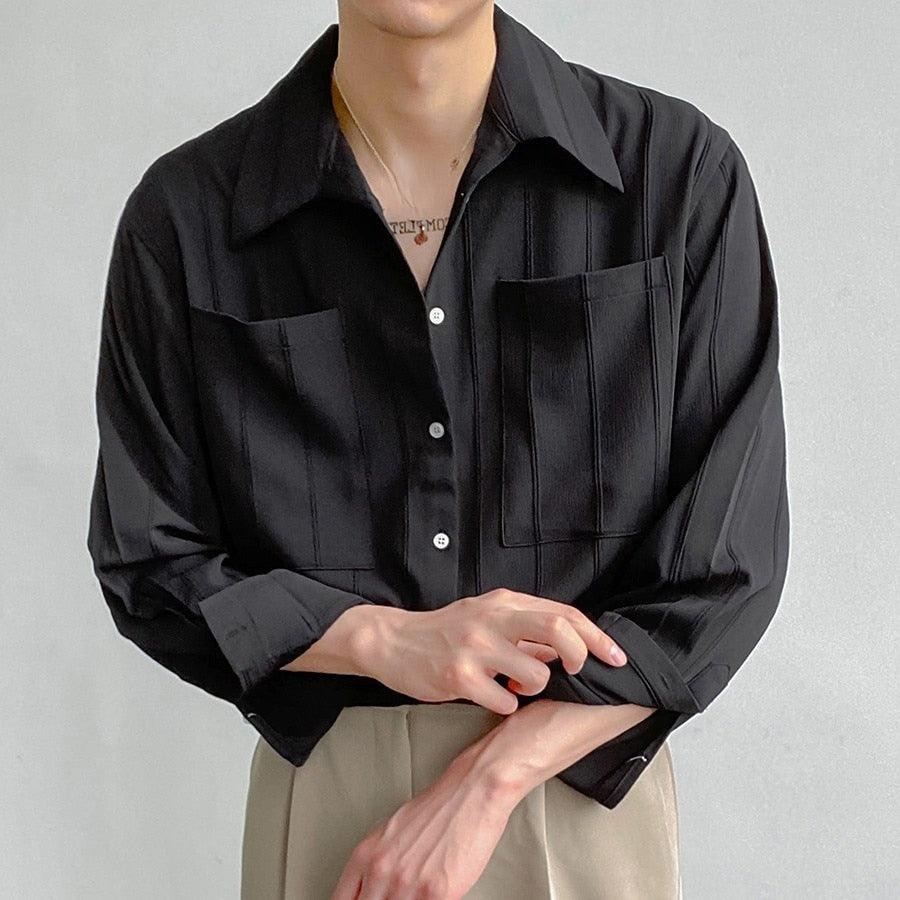 Herren Langarmhemd Leichtgewicht Loose Fit Weiss - Norvielle
