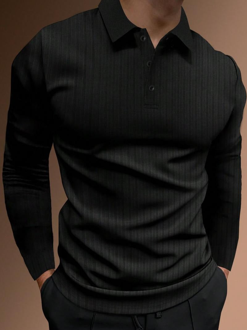 Herren Polo Slim Fit Langarmshirt Stretch - Norvielle