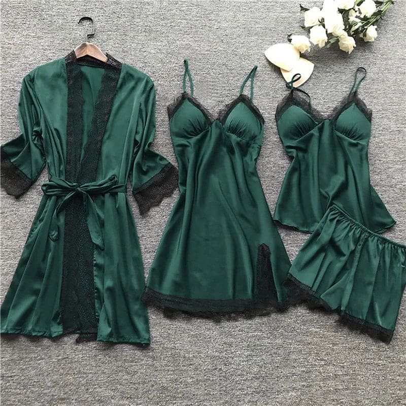 Norvielle Damen Satin Pyjamas Set