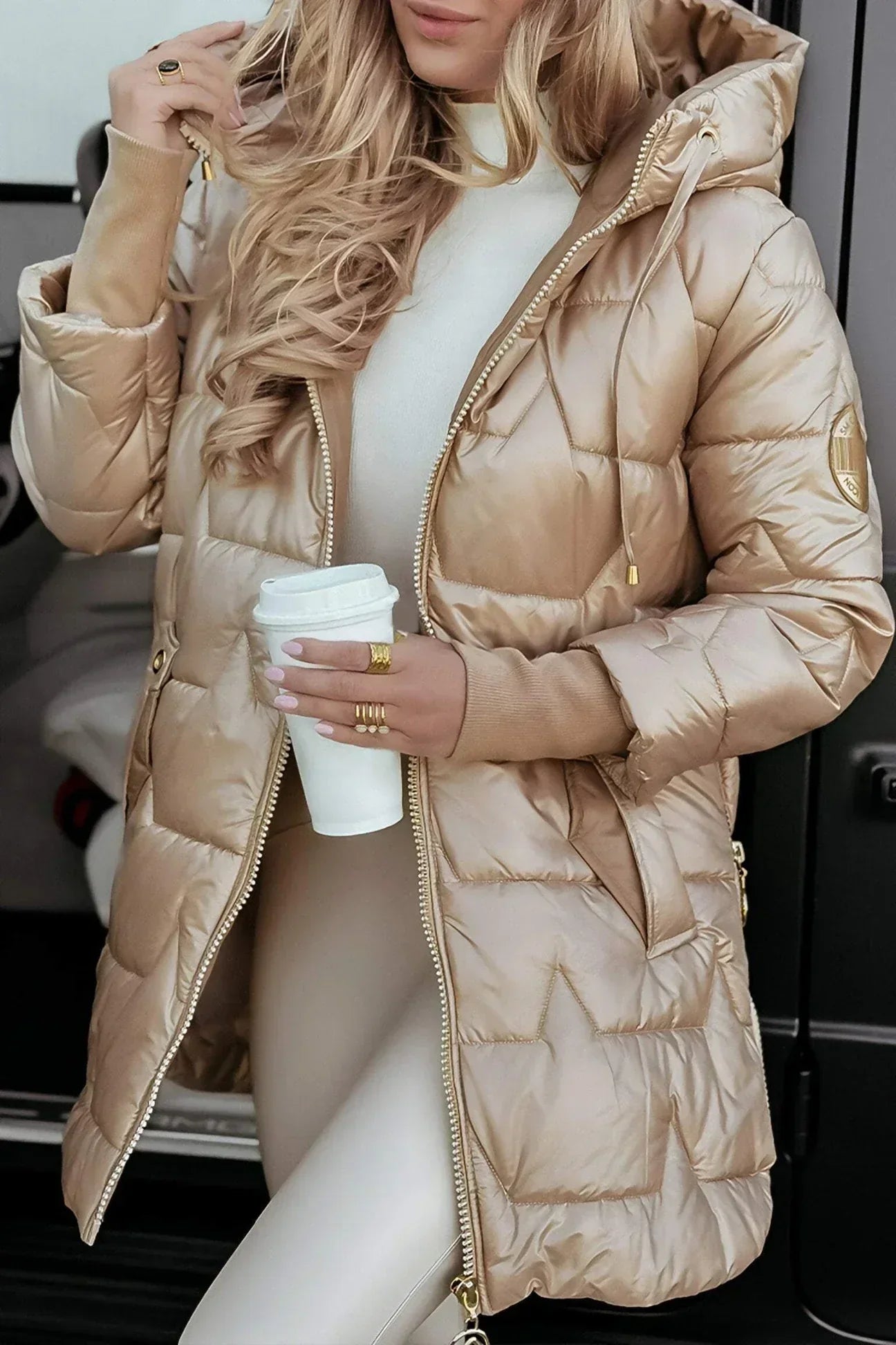 Damen Wintersteppjacke Lang Warm Leicht Windabweisend - Norvielle