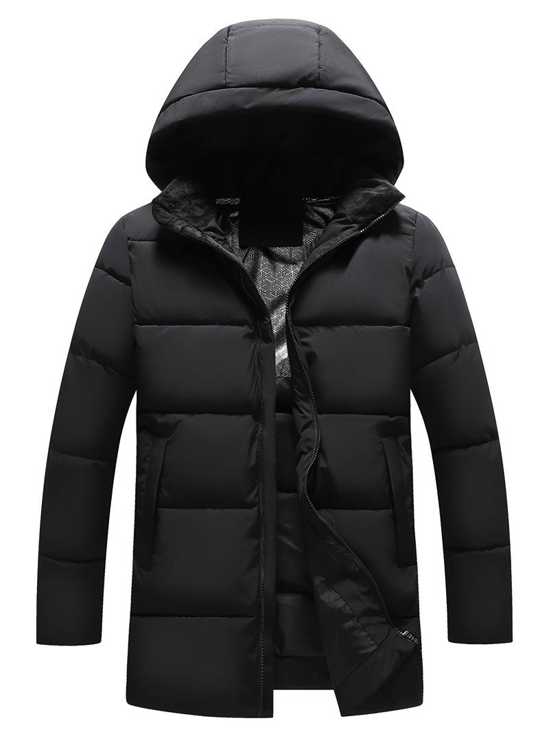 Warme Steppjacke Damen Kapuze Outdoor Schwarz - Norvielle