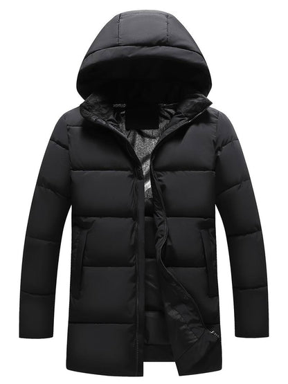 Warme Steppjacke Damen Kapuze Outdoor Schwarz - Norvielle