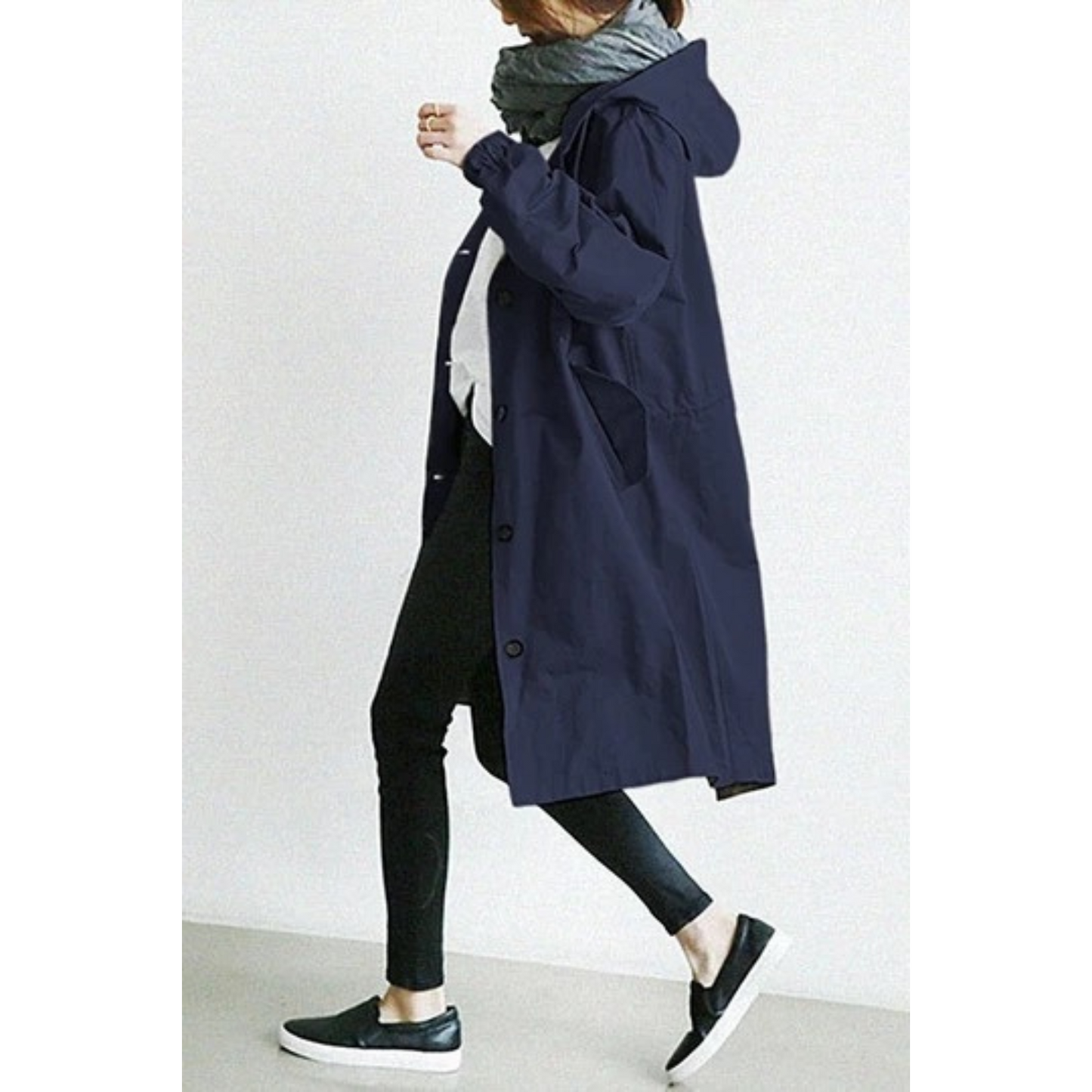 Damen Winterjacke Lang Kapuzen Leicht