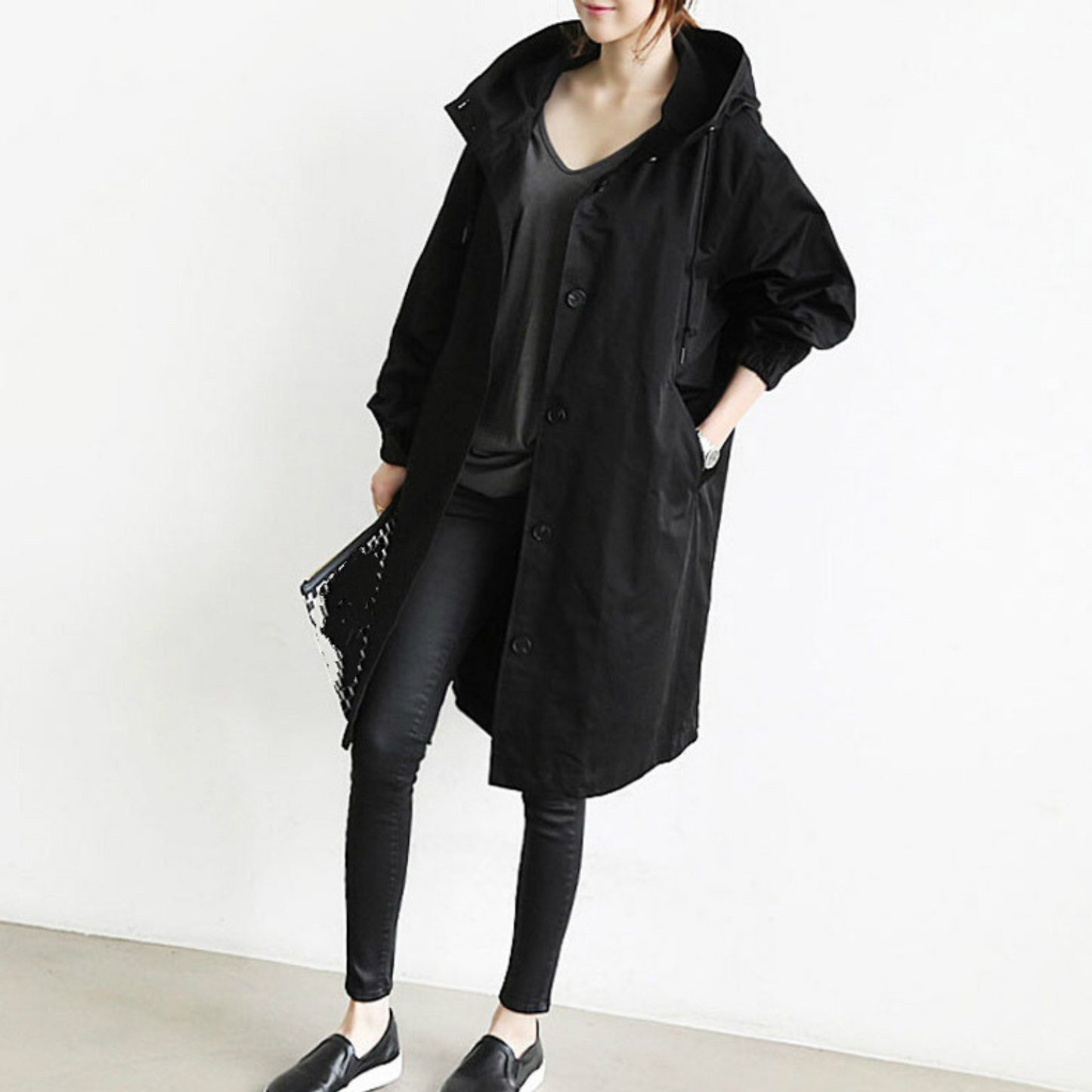 Norvielle Damen Trenchcoat Lang - Norvielle