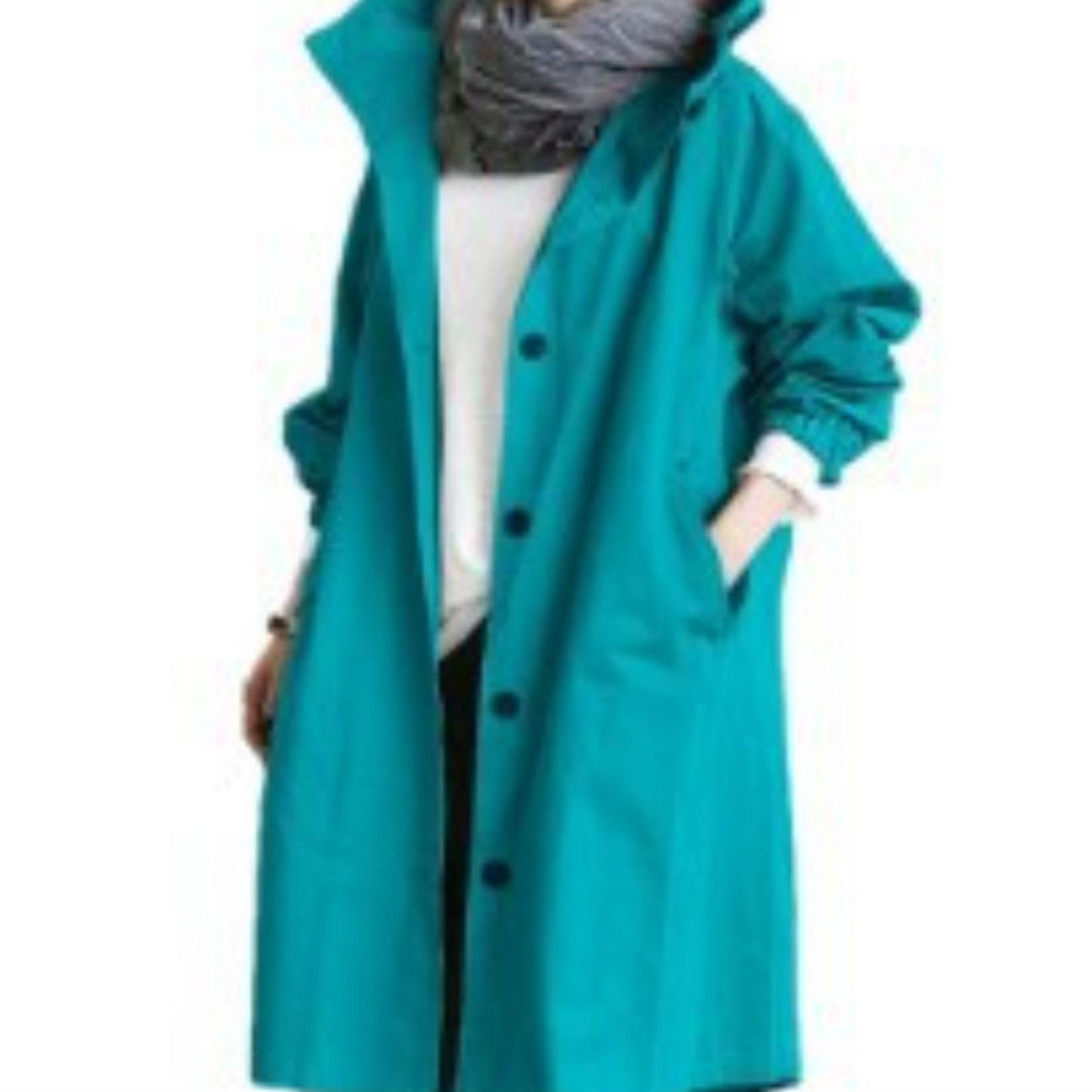 Norvielle Damen Trenchcoat Lang