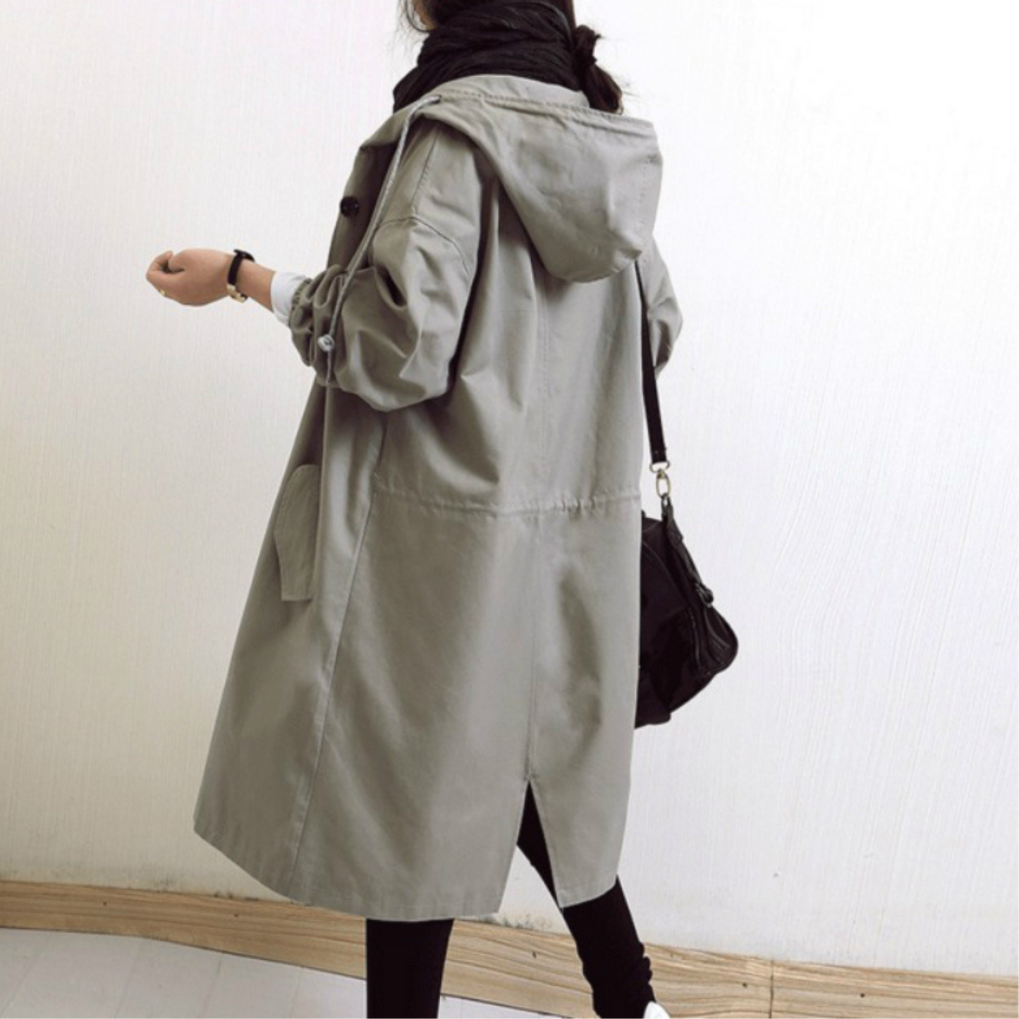 Norvielle Damen Trenchcoat Lang