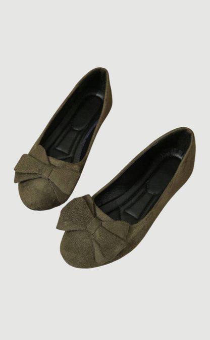 Damen Ballerinas Schleife Bequem