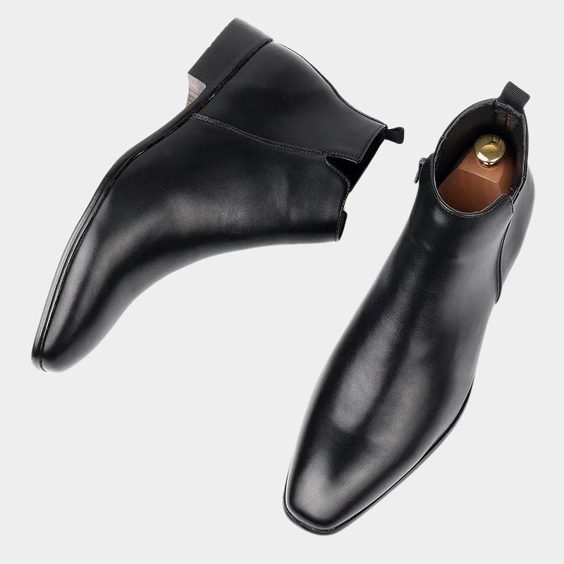 Herren Stiefel Glatte Schaftform Elastischer Seiteneinsatz