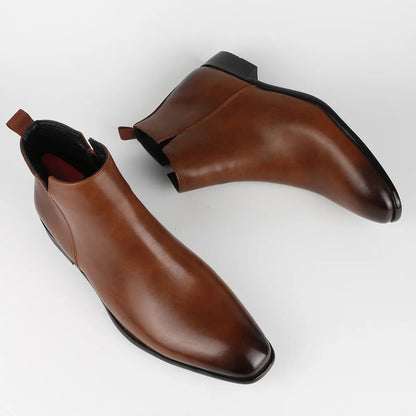 Herren Stiefel Glatte Schaftform Elastischer Seiteneinsatz
