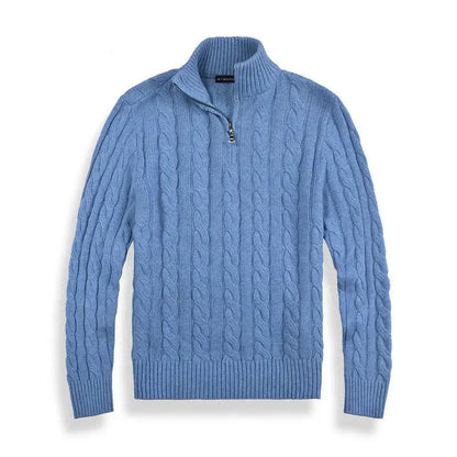 Herren Pullover Stehkragen Teilöffnung