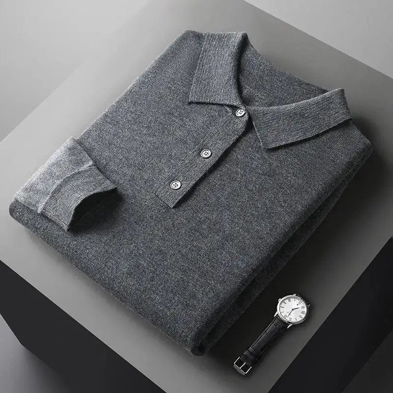 Herren Polo Shirt Langarm Klassisch Weiß