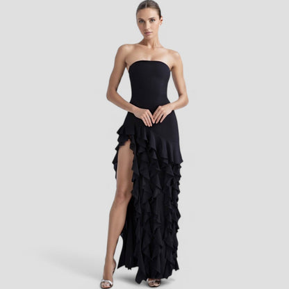 Norvielle Damen Ärmelloses Rüschenkleid Elegantes