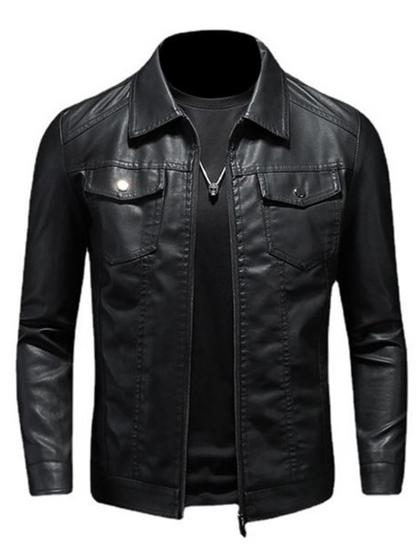 Herren Leder Motorradjacke Bequem