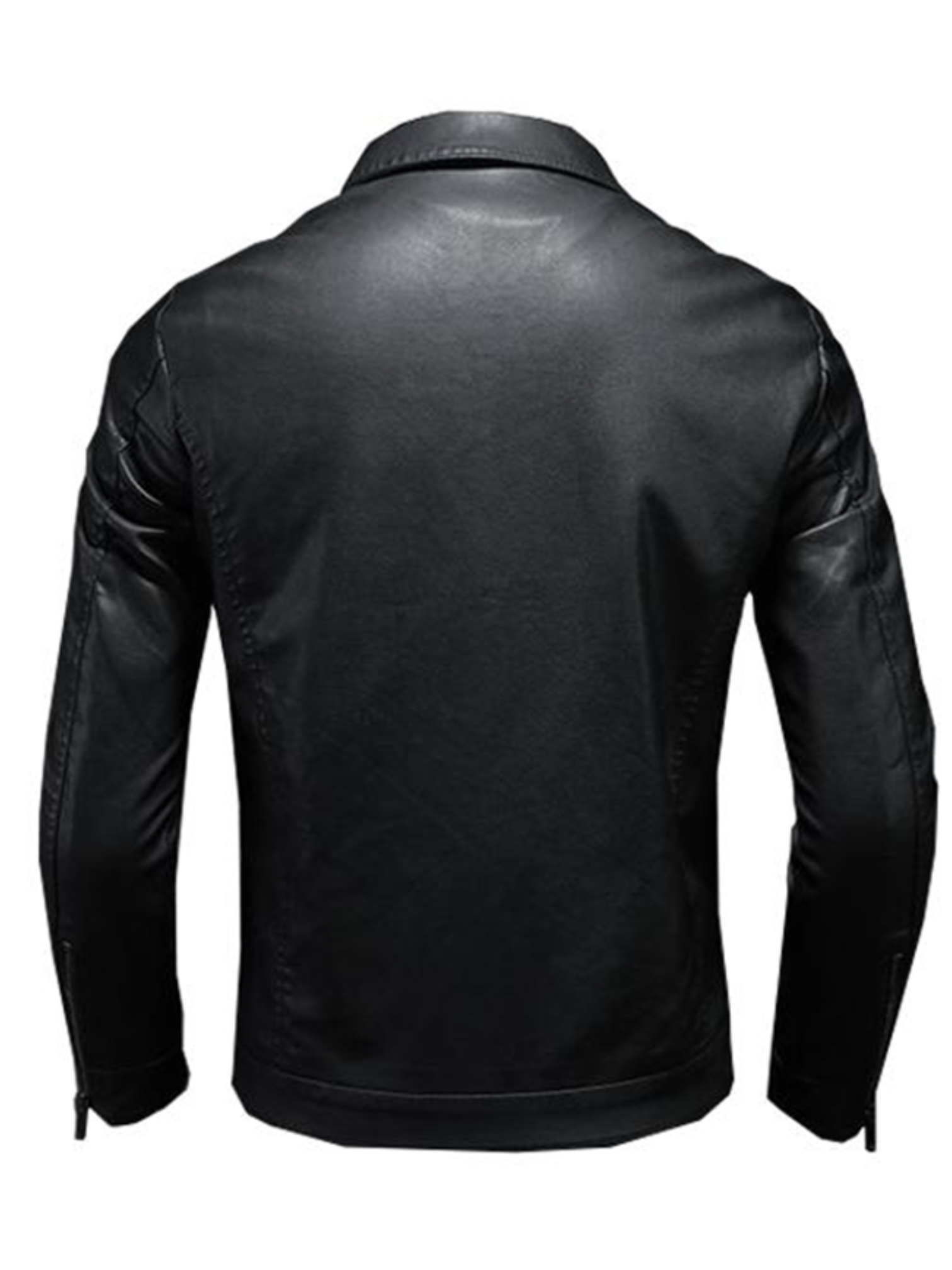 Herren Leder Motorradjacke Bequem Schwarz - Norvielle