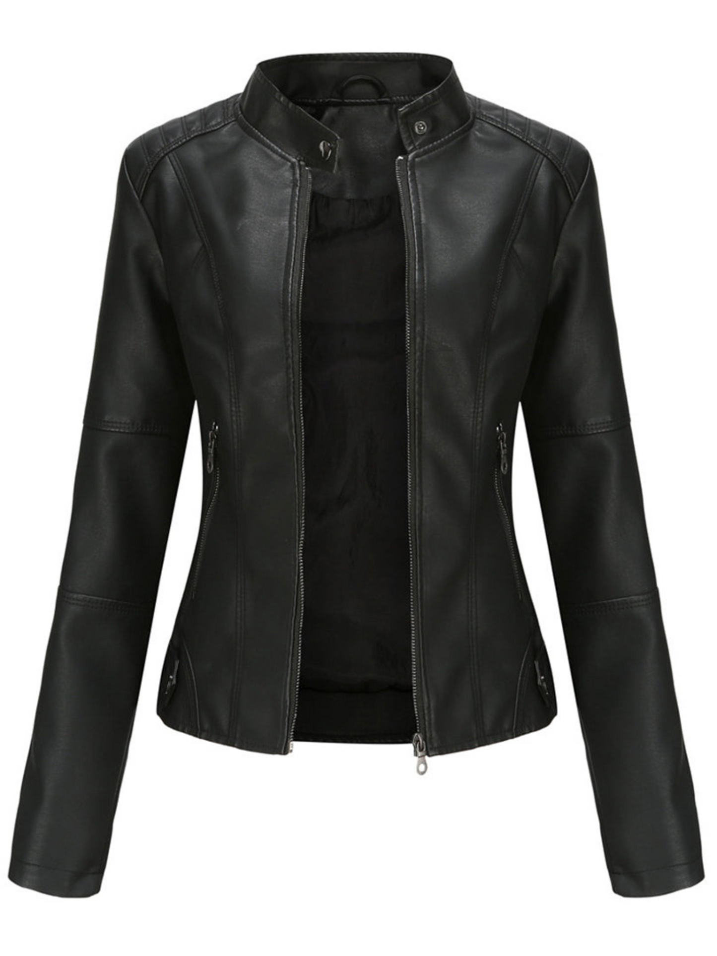 Lederjacke Damen Schwarz Leder - Norvielle