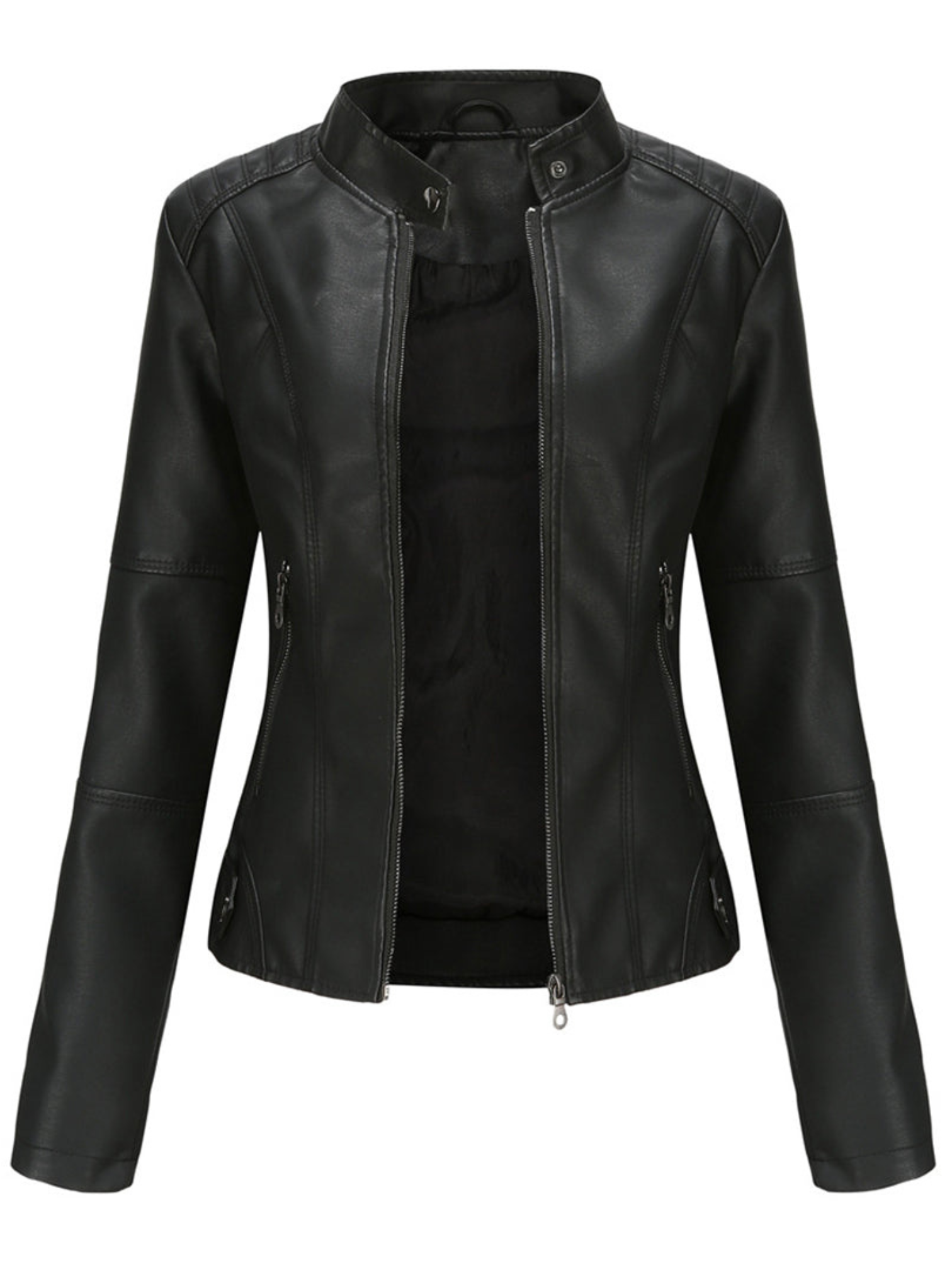 Lederjacke Damen Schwarz Leder - Norvielle
