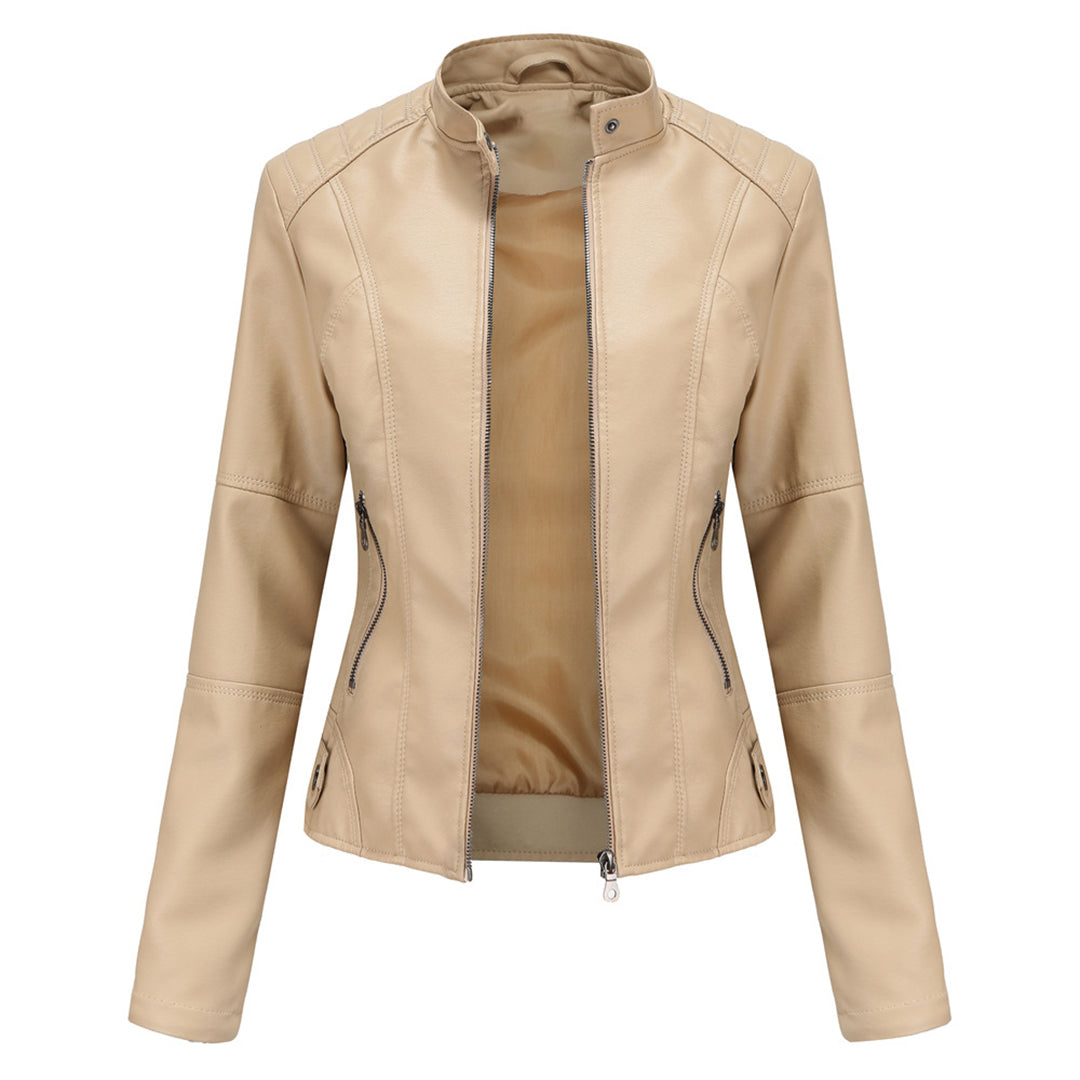 Maßgeschneiderte Damen Lederjacke Strukturiert Winter