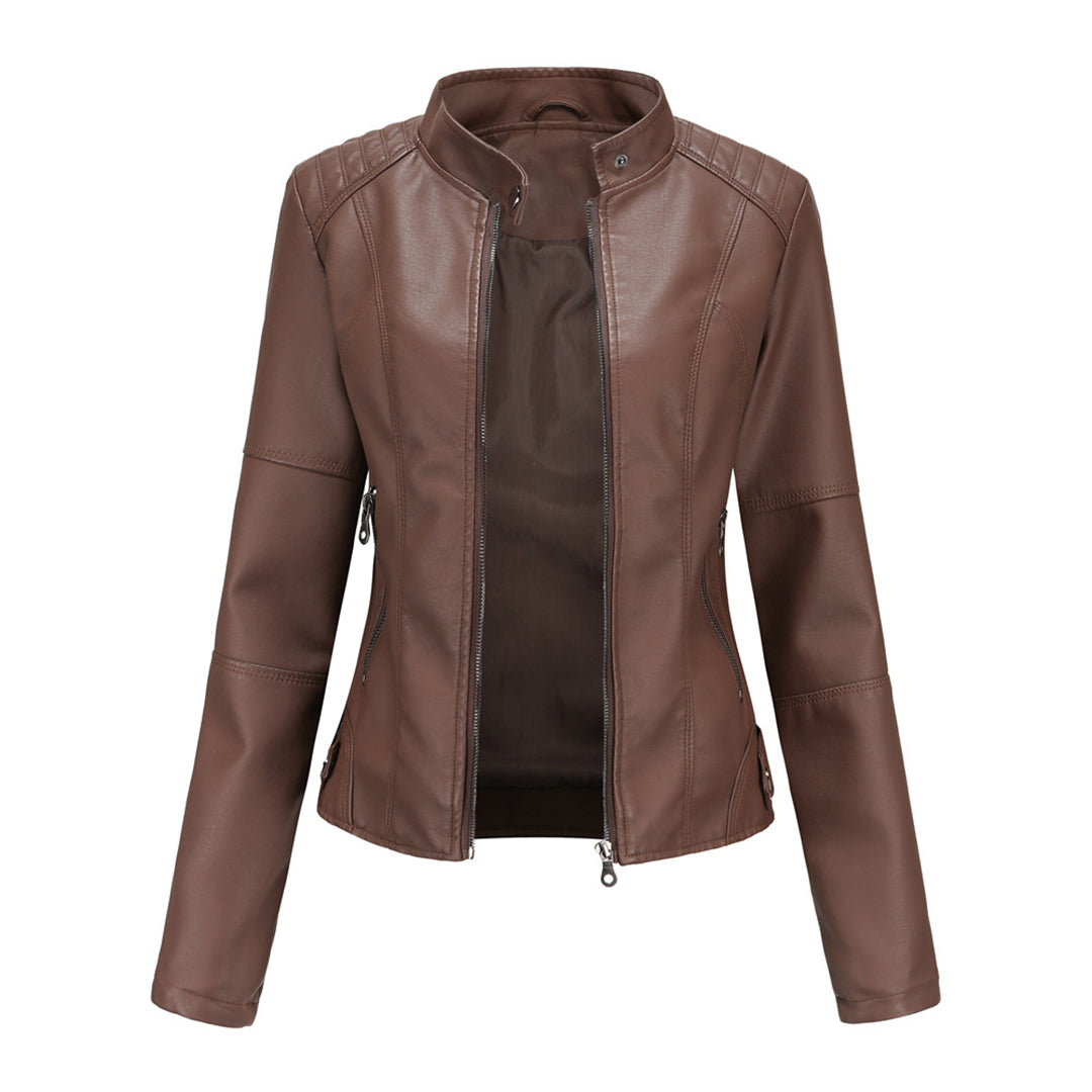 Maßgeschneiderte Damen Lederjacke Strukturiert Winter