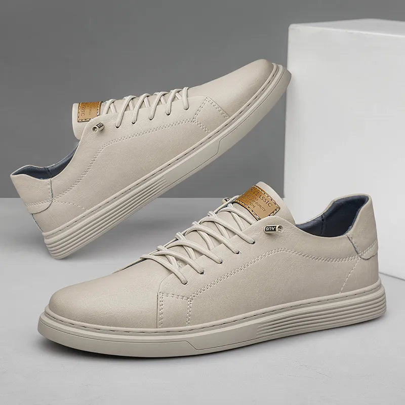 Herren Leder-Sneaker Laufschuhe Bequem Schwarz - Norvielle