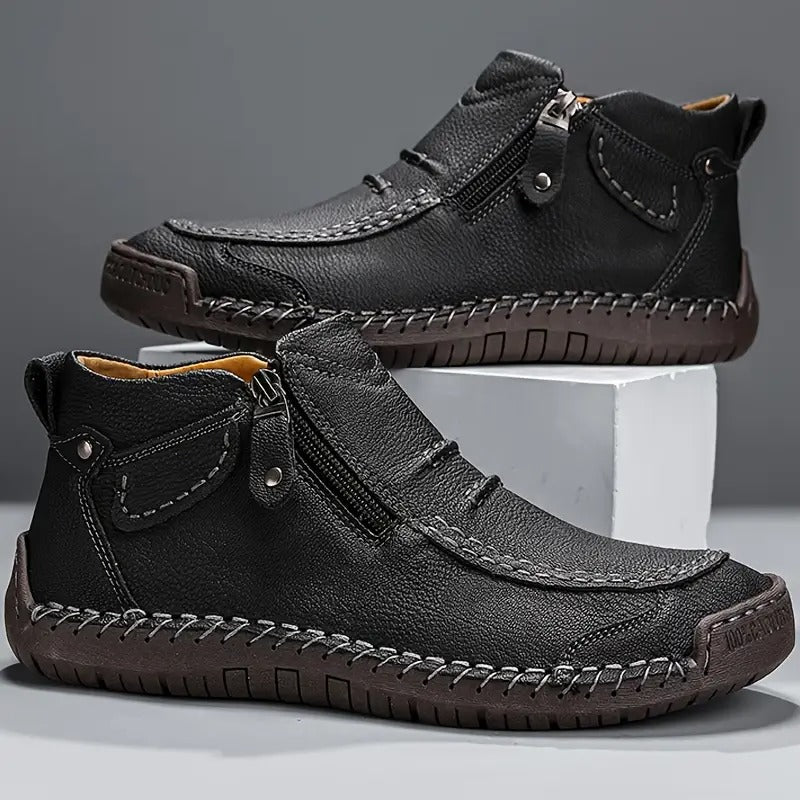 Herren Orthopädische Lederschuhe Mit Reißverschluss