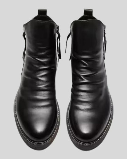Lederstiefel – Stylisch – Reißverschluss – Stiefeletten – Herrenstiefel-Chaps Herrenmode