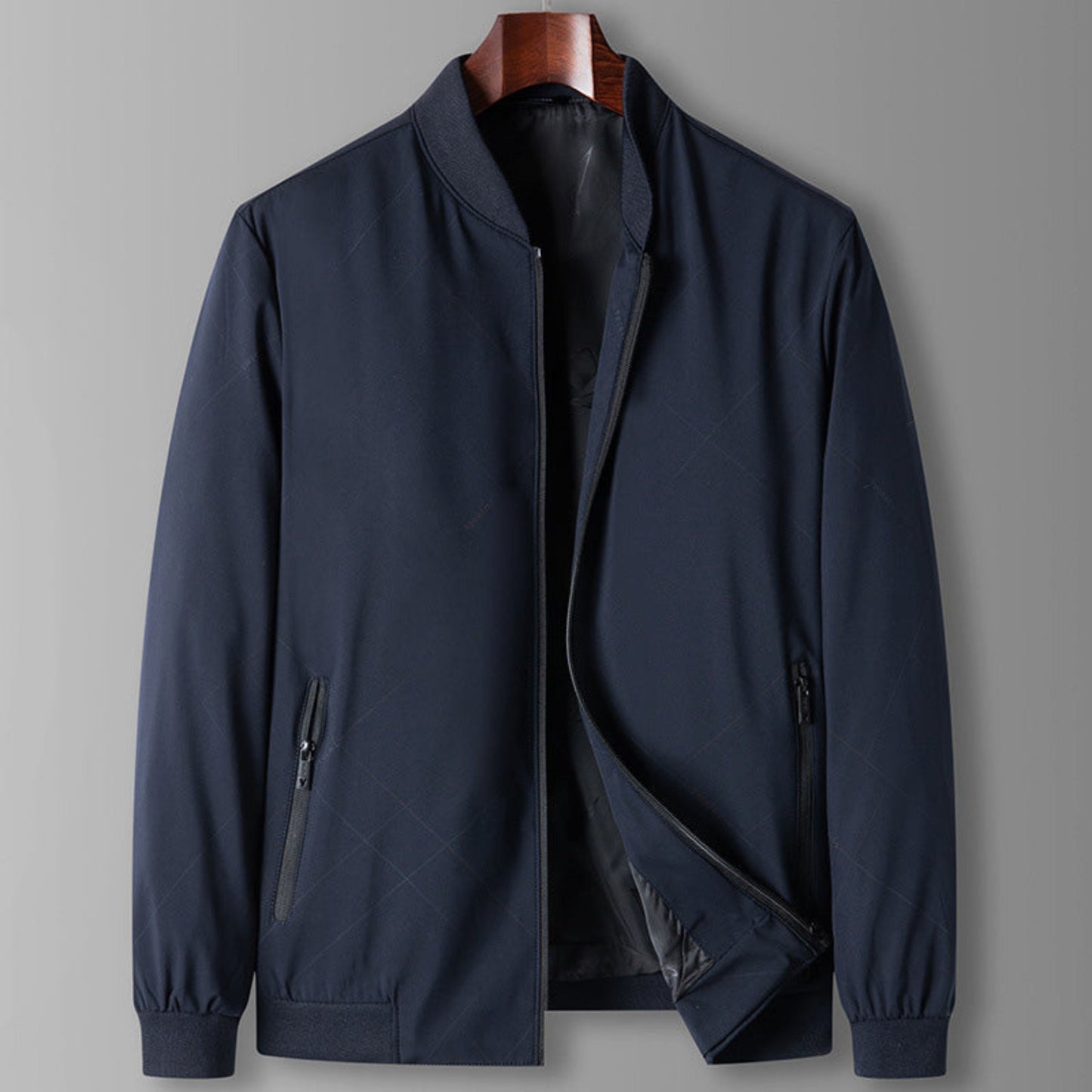 Herren Leichte Windjacke Reißverschluss Schwarz - Norvielle