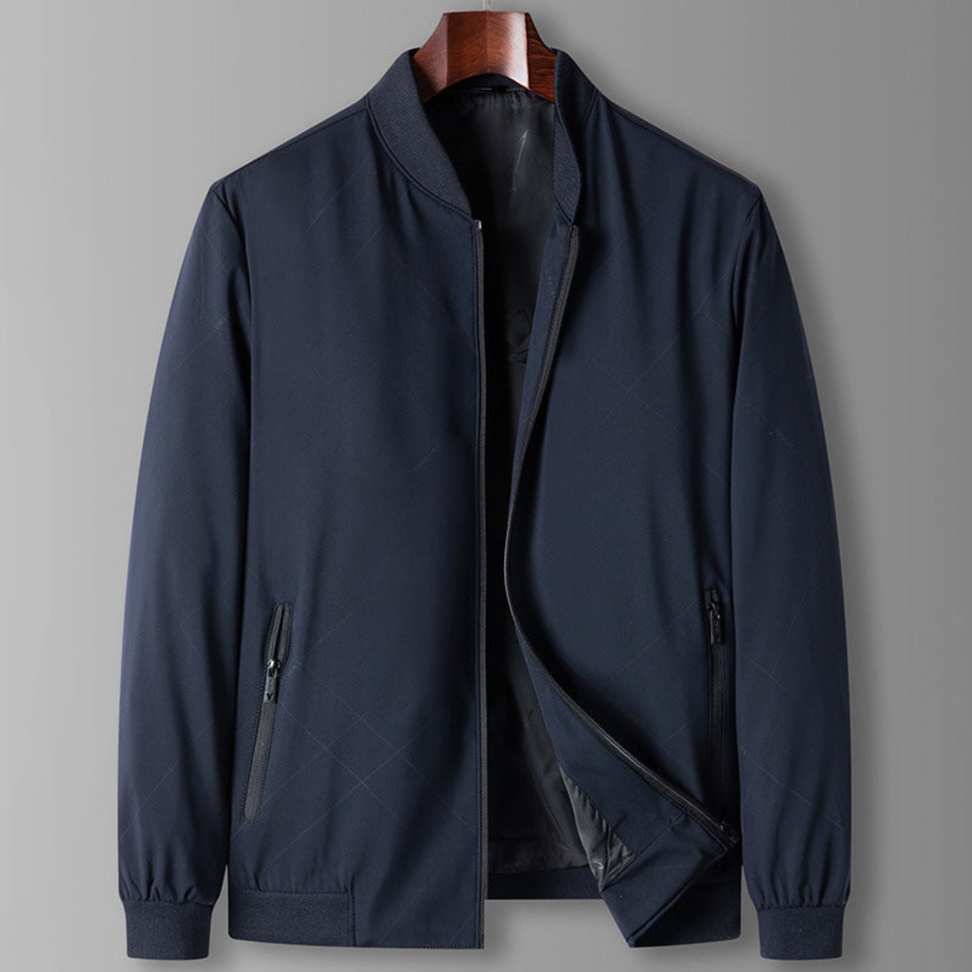 Herren Leichte Windjacke Reißverschluss Schwarz - Norvielle