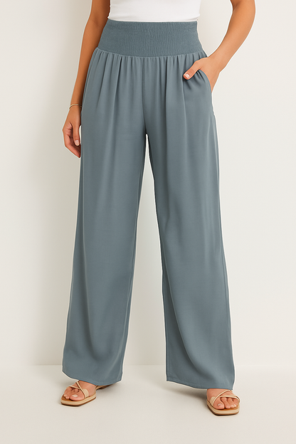 Norvielle Damen Sommerhose Elastischer High-Waist-Bund