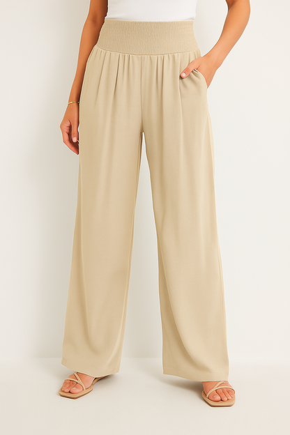 Norvielle Damen Sommerhose Elastischer High-Waist-Bund