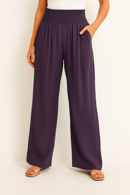 Norvielle Damen Sommerhose Elastischer High-Waist-Bund