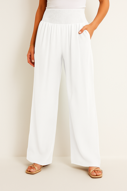 Norvielle Damen Sommerhose Elastischer High-Waist-Bund