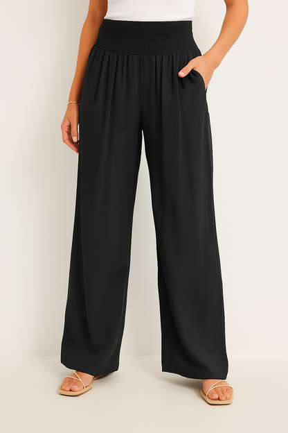Norvielle Damen Sommerhose Elastischer High-Waist-Bund