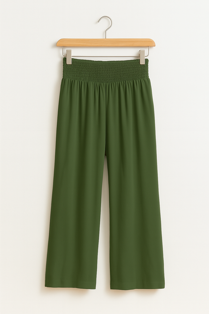 Norvielle Damen Sommerhose Elastischer High-Waist-Bund