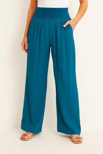 Norvielle Damen Sommerhose Elastischer High-Waist-Bund