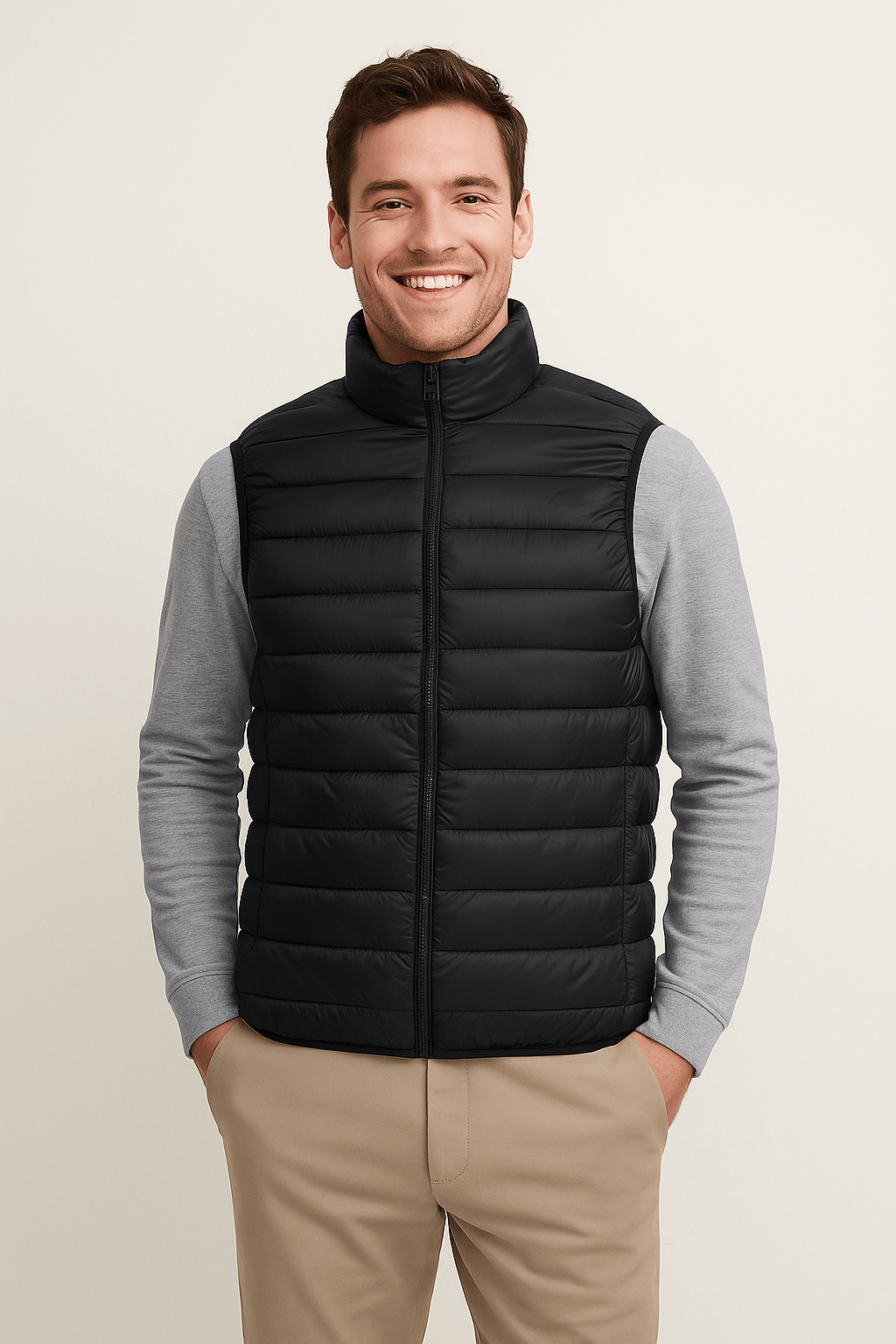 Herren Steppweste Ärmellos Nylon